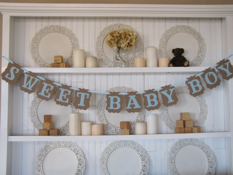 SWEET BABY BOY  Banner Baby Boy Decoration Baby Boy Shower Decoration Baby Boy Banner It/'s a Boy Sign