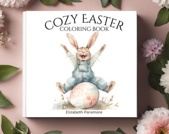 Hand-Drawn Easter Coloring Book, 50 Spring Illustrations, Stress-Relief