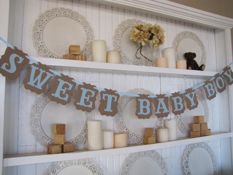 SWEET BABY BOY  Banner Baby Boy Decoration Baby Boy Shower Decoration Baby Boy Banner It/'s a Boy Sign