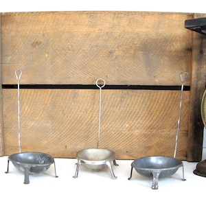 Vintage Metal Egg Poacher, Set of Three, Hard Boiled Egg Cooker, Footed Stand, Easter Farmhouse Decor