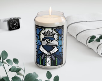 Vela de oración para el día del partido; vela de soja ecológica para los aficionados de los Seahawks.