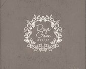 Items similar to Custom Vintage Floral Wreath Logo Design /// Hand
