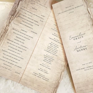 Story Book Wedding Printed Programs. Ceremony Outline. Library Storybook