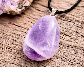 Collar de amatista con diseño de espiga / Cristal calmante y curativo / Alivio de la ansiedad / Protección / Regalo espiritual para ella / Hecho a mano en Escocia