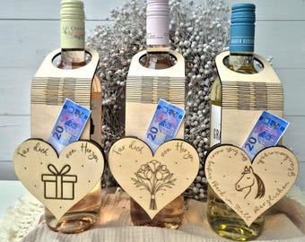 SVG Datei Flaschenhalter Geburtstag / Laserdatei Geburtstag/ Geldgeschenk / Wunscherfüller/ Lasercut/ inklusive kommerzieller Lizenz