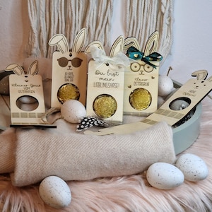 Laserbestand 6x chocoladebalverpakking Pasen/ SVG-bestand Pasen/ Paaschocolade/ goud/ Paashaas/ klein cadeautje/ commerciële licentie