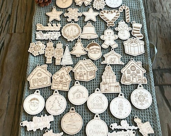 Colgante navideño en archivo láser / etiqueta de regalo en archivo SVG / Papá Noel / Corte láser navideño / licencia comercial