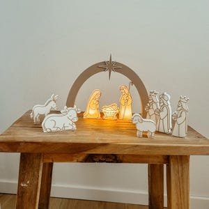 3MF Kerststal / 3D-bestand Kerststalfiguren / Kerststal in lichtbak / Verlichte kerststal / 3D-bestand Kerstmis / 3D-bestand Kerststal / Commerciële licentie