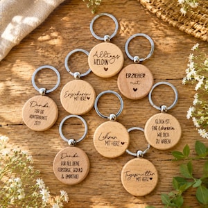XXL laser file keychain for educators, teachers, daycare providers / SVG file everyday hero / thank you / with heart / commercial license