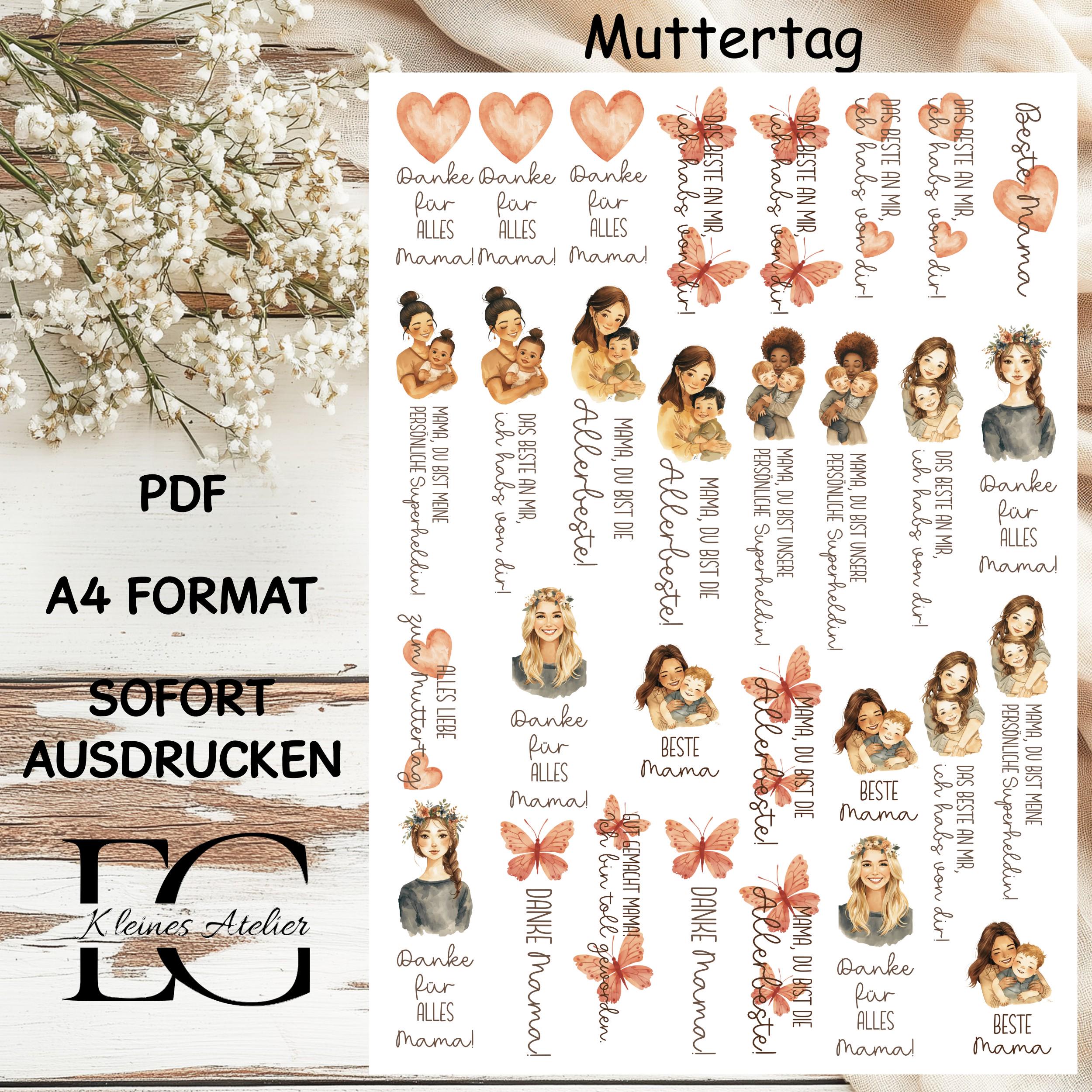 Candela tatuaggio Festa della mamma, confezione da 4 candele in foglio di alluminio Festa della mamma A5, adesivi per candele della migliore,frasi per la feste della,decorazione candeles