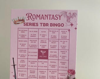 Modello di scheda bingo Romantasy TBR: gioco del club del libro modificabile (download digitale)