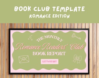 Modello di PowerPoint per diapositive del club del libro: presentazione Canva modificabile (download digitale)