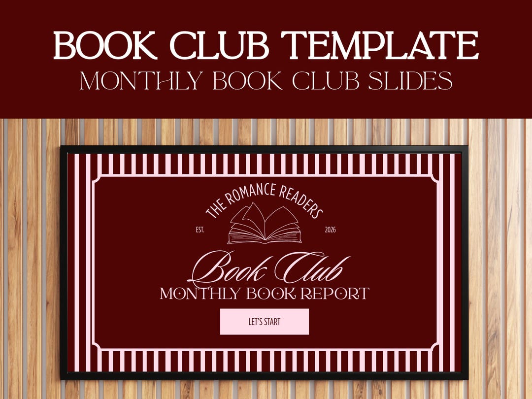 Monthly Book Club Powerpoint Template: Editable Canva Presentation ...