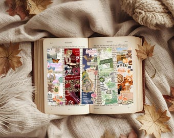 Segnalibri vintage stampabili: romanticismo, collage autunnali (PDF)