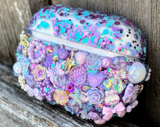 Custom AirPod Case: Bling Personalized Ear Bud Case, Gift for Teenagers, Custom Charm AirPod Case Tween Girl Gift, Custom Monogram Case