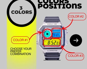 Custom Casio AE1200-horloge: meerkleurendisplaymod - wereldtijd