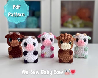 No-Sew Baby Cow Crochet Pattern | Amigurumi PDF