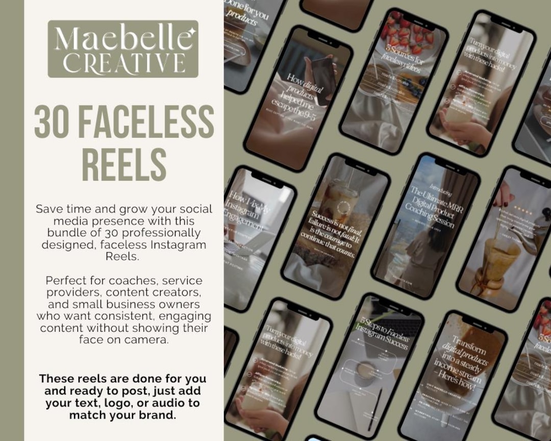 Facebook Photo Face Less 30 Faceless Reels – Ready-to-post Social Media Videos for Coaches ...
