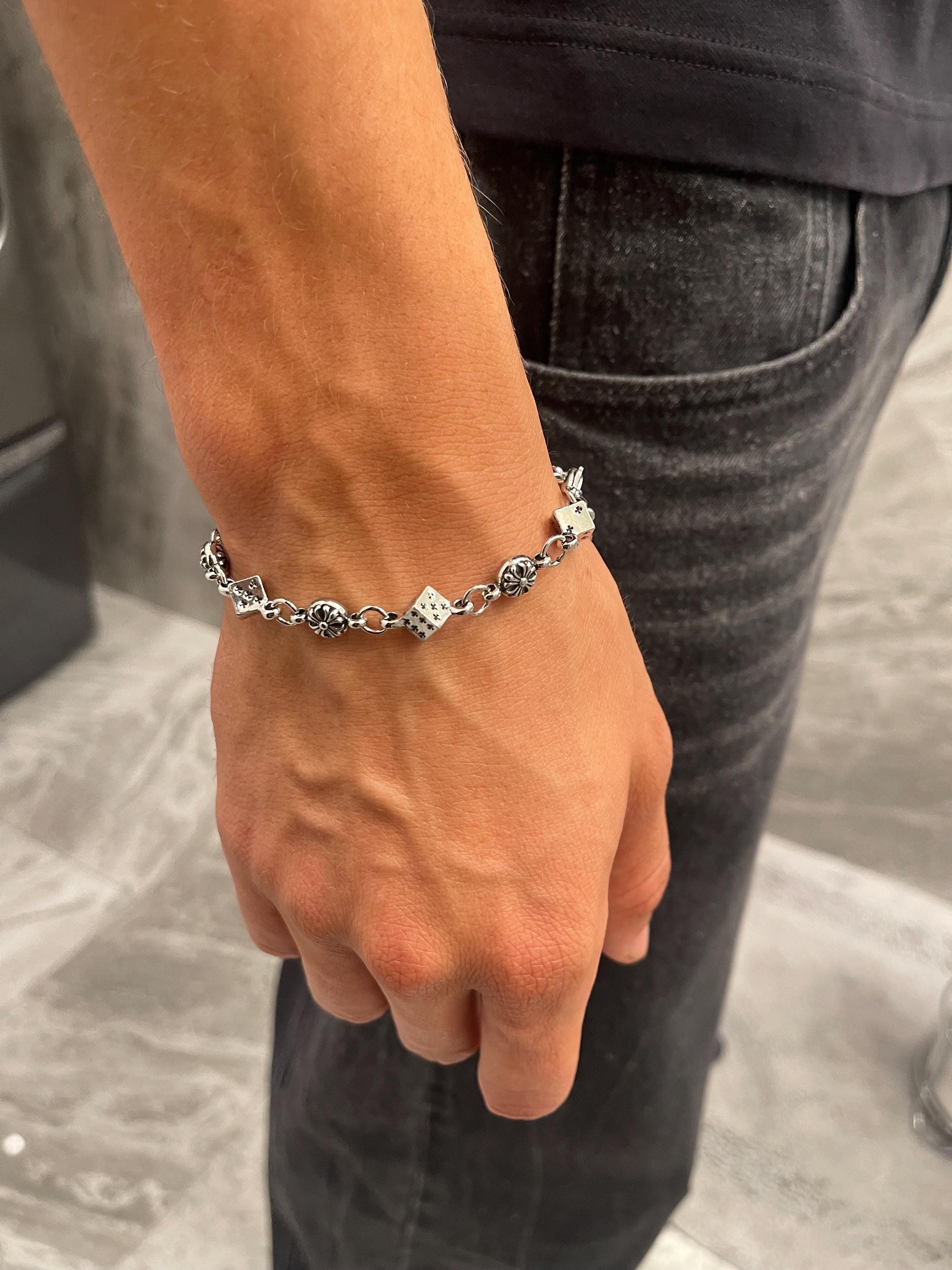 アクセサリー Vintage Silver Dice Chain Bracelet 925 Vintage Silver Dice Chain Bracelet 925