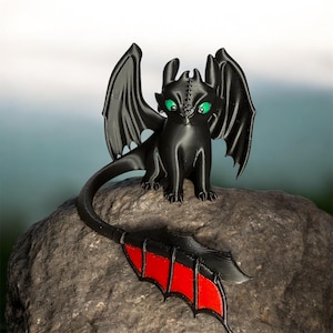 Tandlös Nattraseri-drake 3D-utskriven fantasifigur