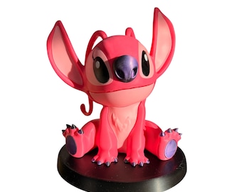 Figura coleccionable de ángel: personaje extraterrestre rosa inspirado en Lilo y Stitch