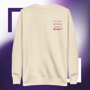 Embroidered Bookish Sweatshirt: Cotton-Blend Fleece Sweater