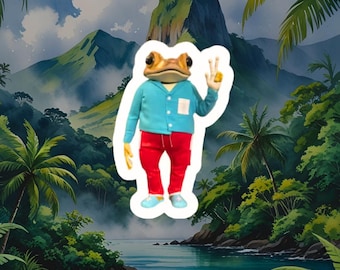 Adesivo Concho Frog - Decalque de coqui tropical para laptop, diário - Porto rico - Latino