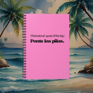 Ponte las pilas - Caderno Espiral Motivacional - Citação, Diário de Produtividade, Presente de Autoaperfeiçoamento, Papelaria Inspiradora, Fofo - Latim