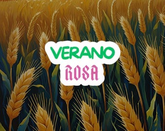 Verano Rosa glanzende sticker – sticker tropische latina dagboek en laptop
