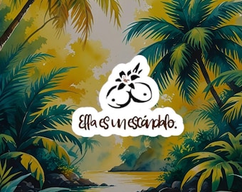 Karol G Sticker: Ella Es Une Escandalo - Tropicoqueta - Laptop, Water Bottle Decor