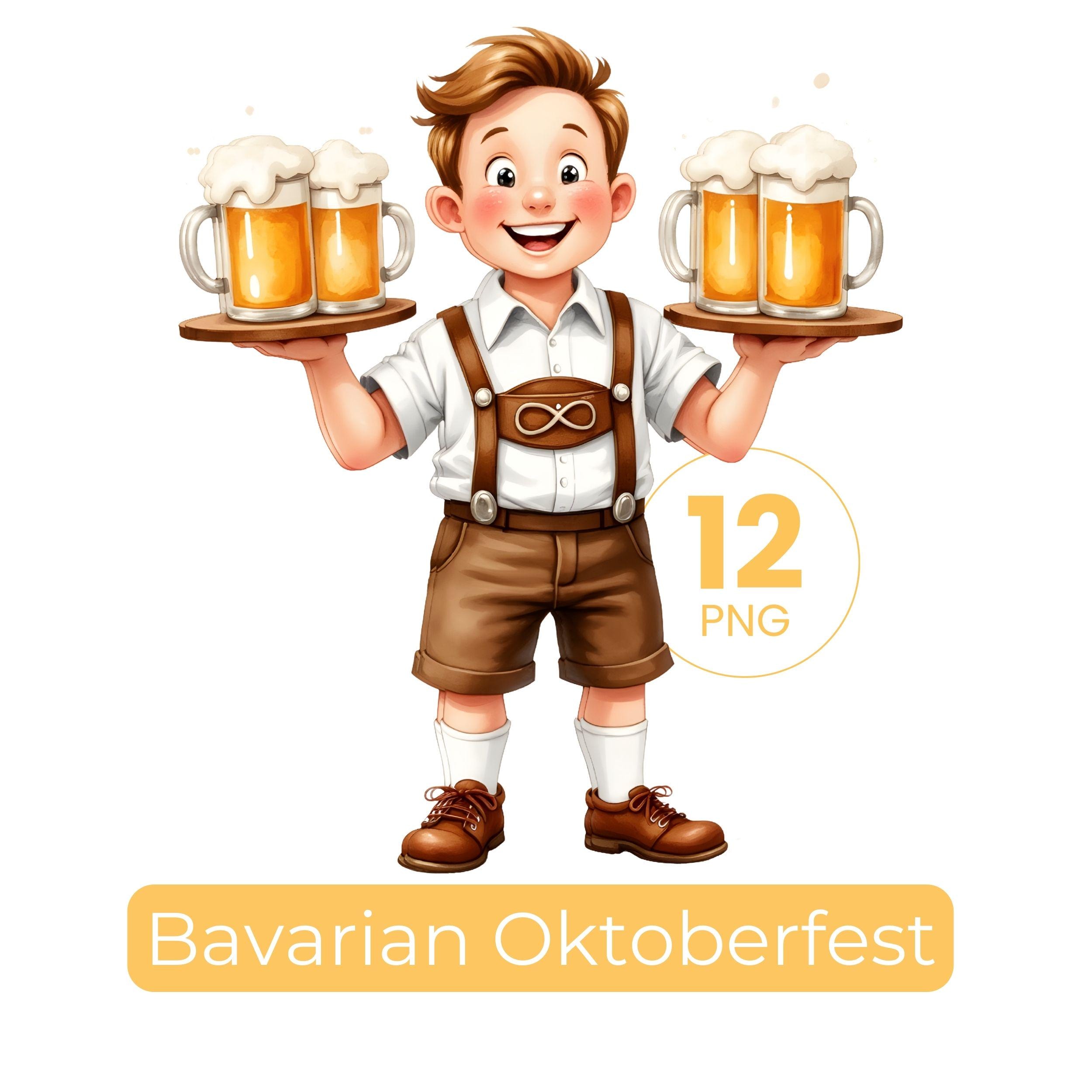 12 Bavarian Oktoberfest Clipart – Cute Beer \u0026 Pretzel Characters – Digital  PNG Download - Etsy, image size:2500x2500