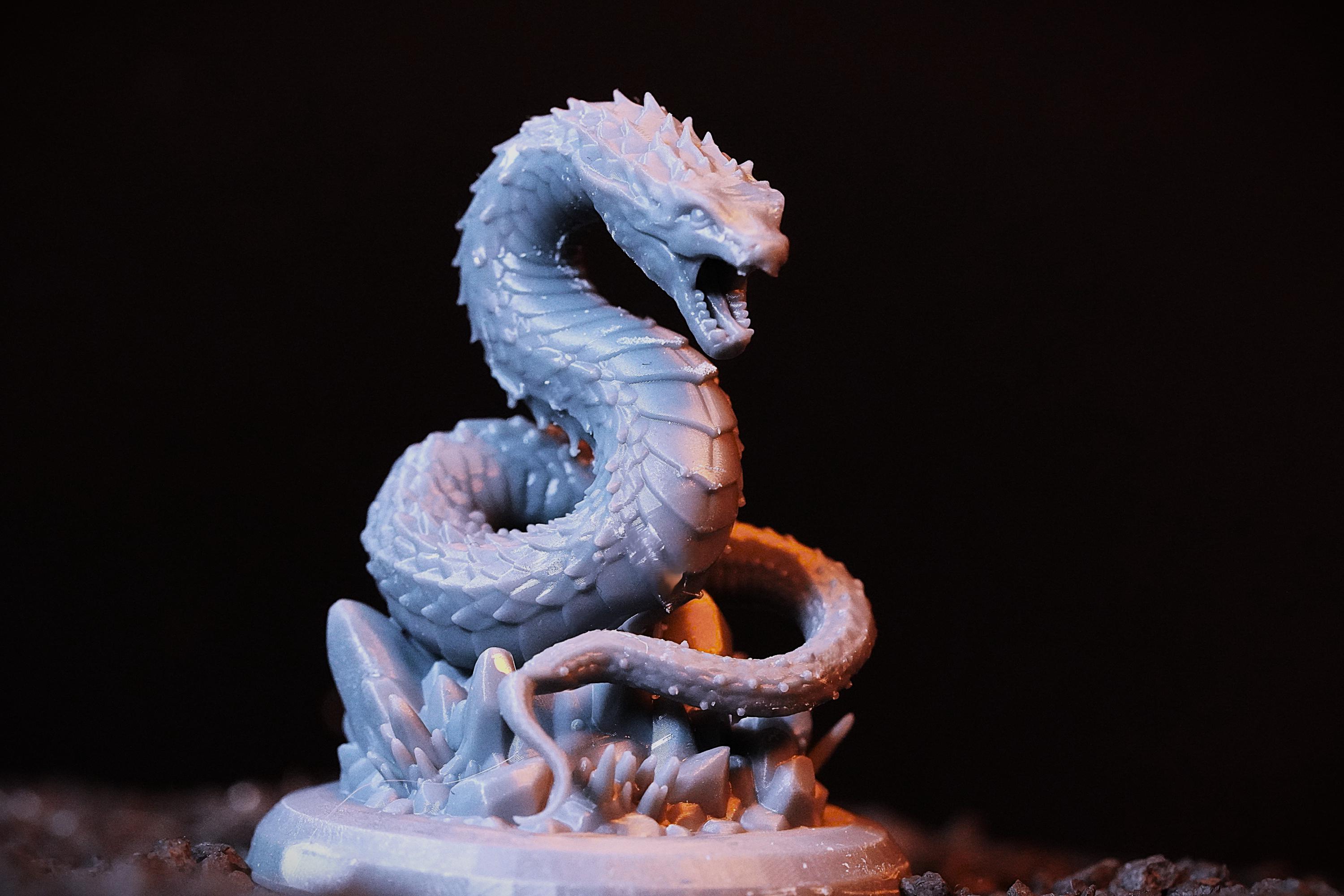 Asp Snake Pathfinder Giant Snake Miniature D&D, Pathfinder, Fantasy 3d Printed Resin ...