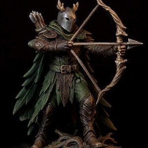 Autumn Ranger Archer Miniature | DnD Ranger | Elf Hunter | 32mm Resin Mini | Tabletop RPG Figure