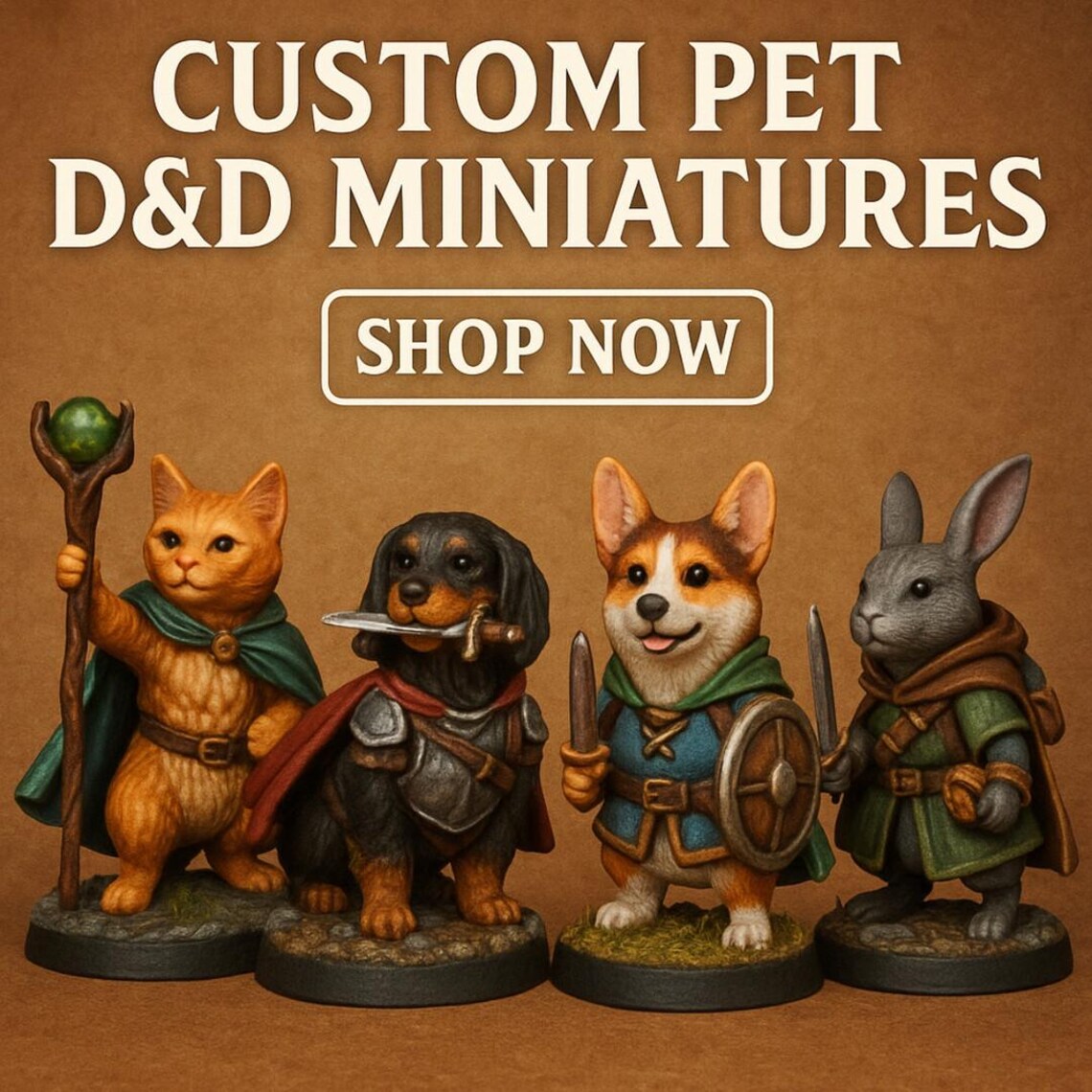 Pathfinder Pets Custom Pets Miniature: D&D, Pathfinder, Fantasy 3d Printed Resin ...