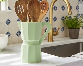 Moka Pot Utensil Holder | Coffee Bar Organizer, Kitchen Counter Storage, La Greca Inspired