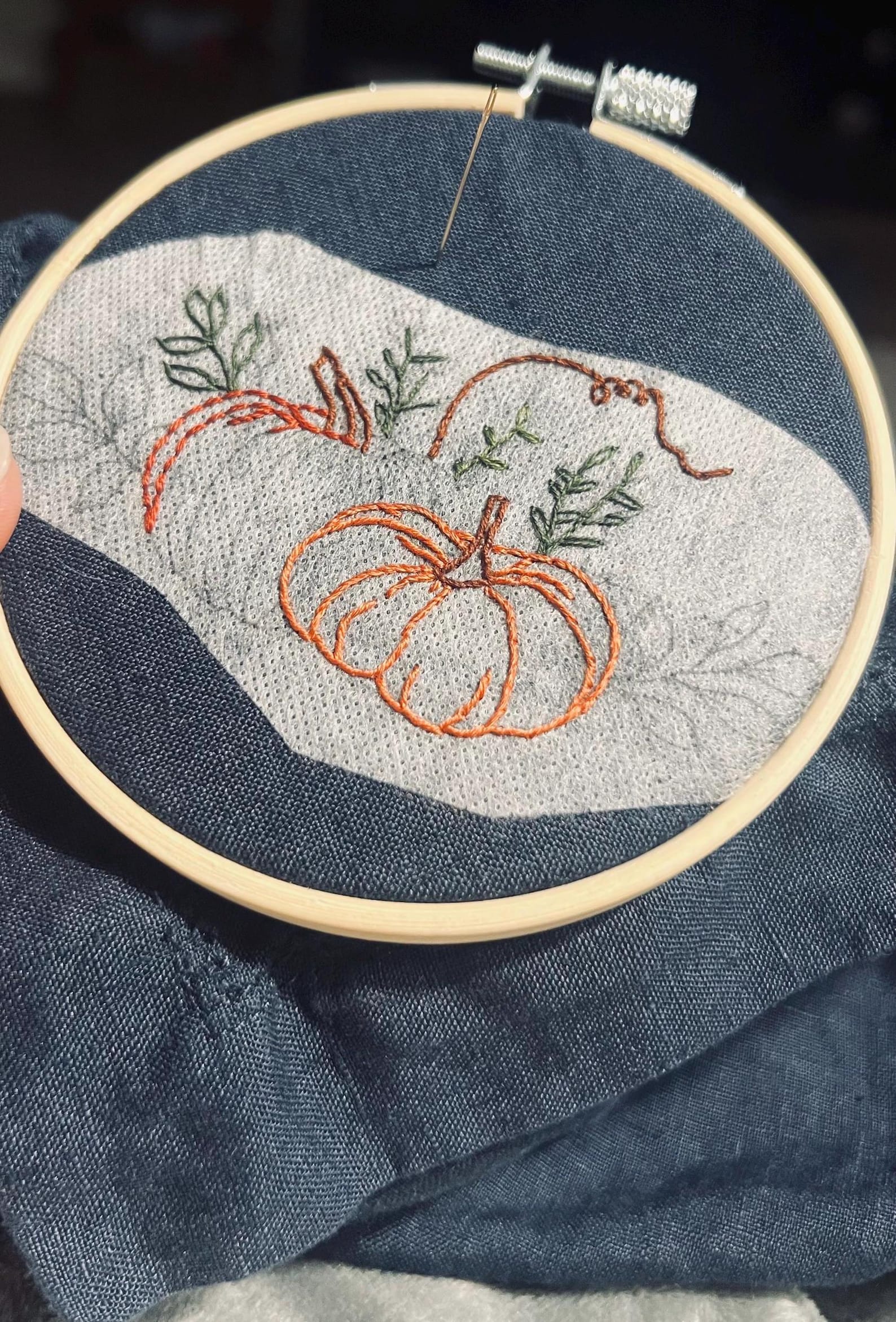 Fall Pumpkin Hand Embroidery Pattern Instant PDF Download - Etsy