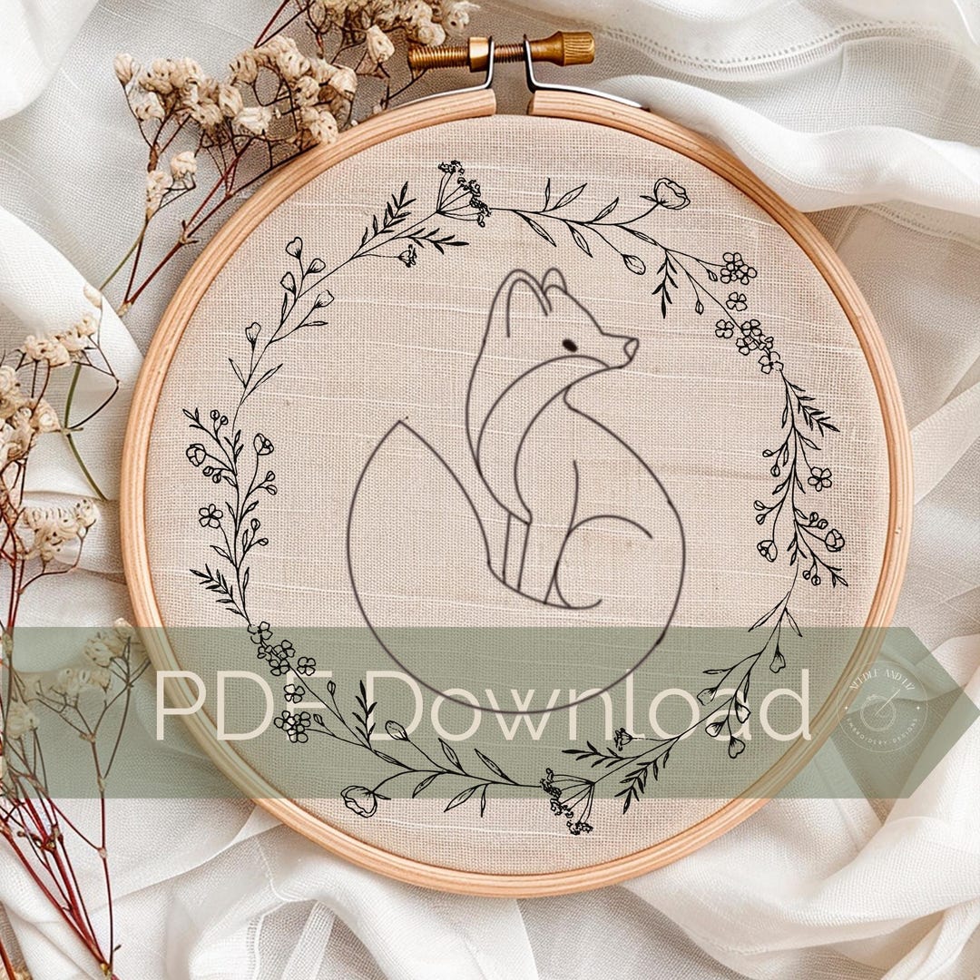 Fox Embroidery Pattern PDF Beginner Nursery Hoop Art Woodland Baby ...