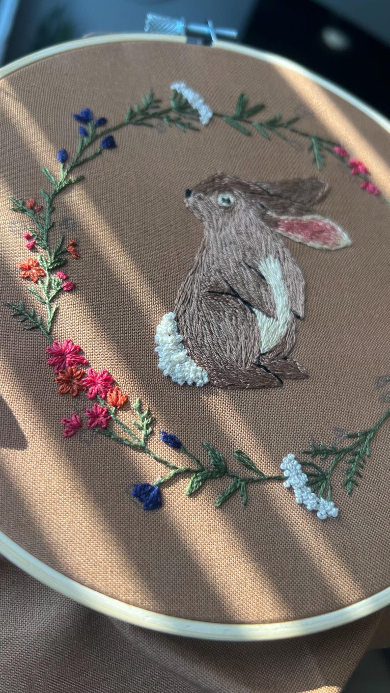 Woodland Bunny Hand Embroidery Pattern Instant PDF Download - Etsy