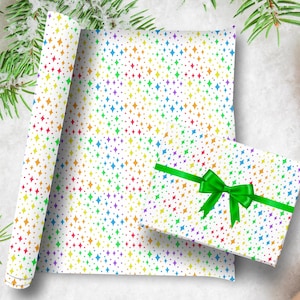 Rainbow Twinkle Gift Wrap for the Holidays | Rainbow Twink Design, Festive Wrapping Paper, Holidays, Christmas, LGBTQ+, Gay Christmas