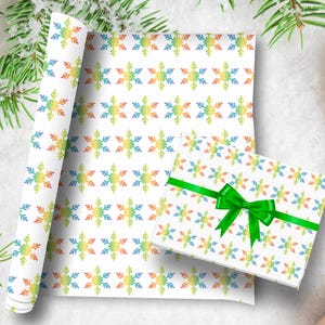 Snow Much Love Snowflake Gift Wrap for the Holidays | Rainbow Snow Flake, Festive Wrapping Paper, Holidays, Christmas, LGBTQ+, Rainbows
