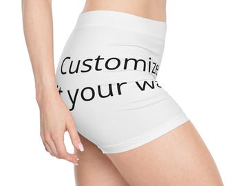 Shorts con texto personalizable / Shorts para mujer con estampado integral