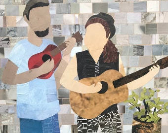 Serenaded - original paper collage