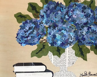 Hydrangeas in Book Vase - giclee reproduction - 8" x 10"