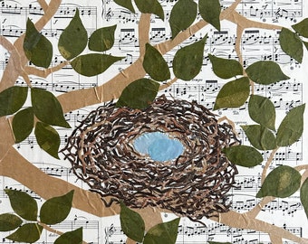 Nest #9 - original paper collage