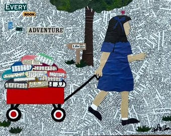 Every Book Is An Adventure - giclee reproduction - 8" x 10"