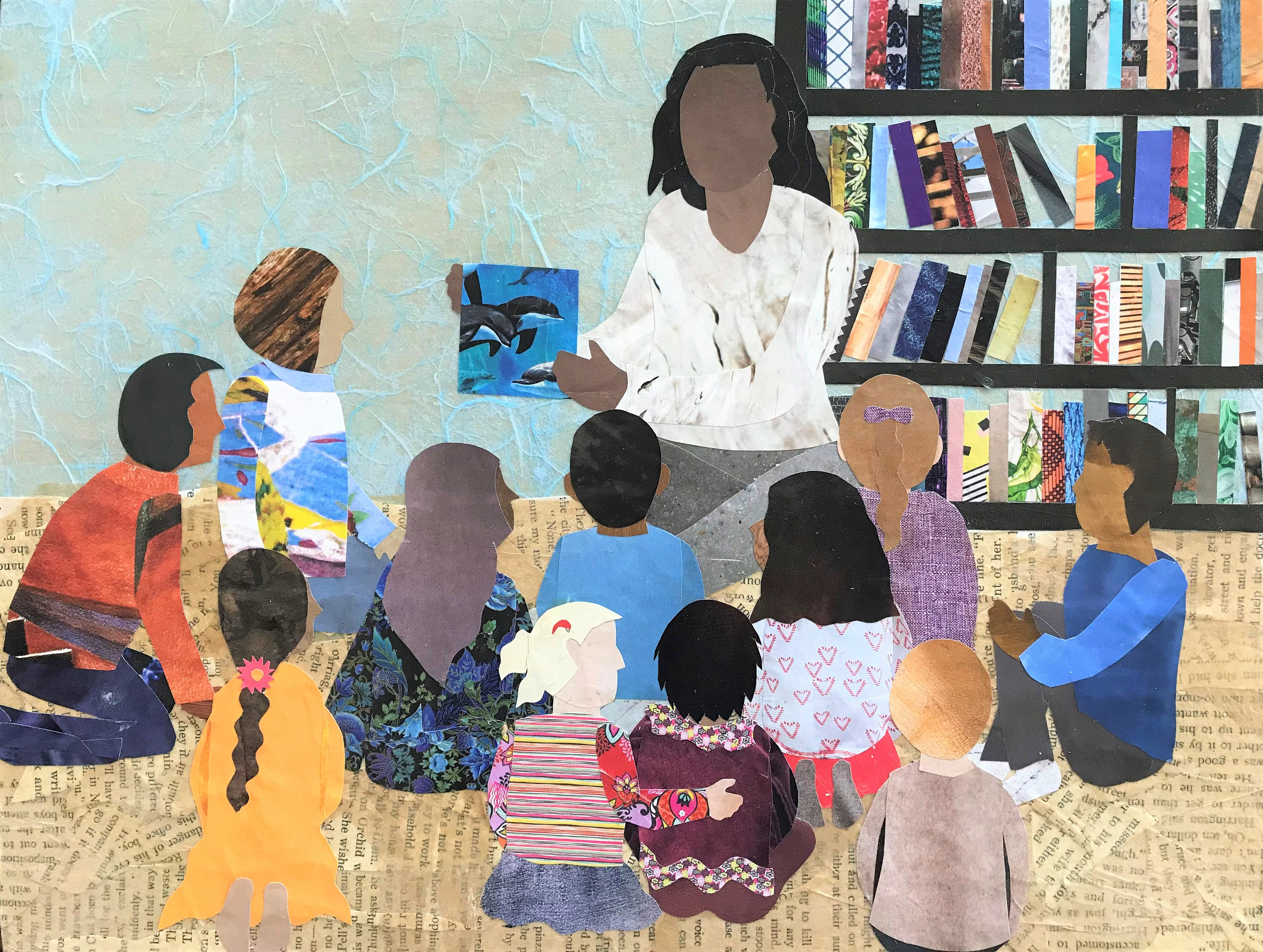 Story Time Library Layout Story Time at the Library - Giclee Reproduction - 8