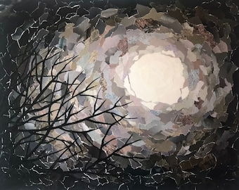 Moon with Branches - giclee reproduction 8x10