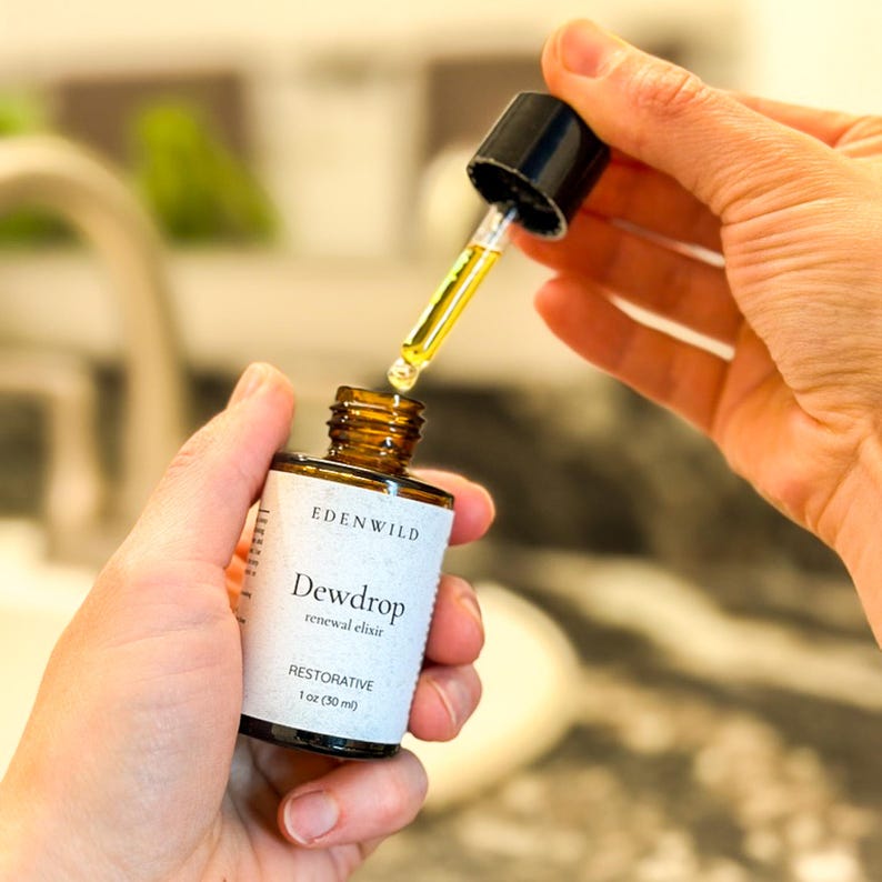 Dewdrop Organic Renewal Serum | Natural Skincare | Antioxidant Rich | Pomegranate + Marula + Meadowfoam | Aging Skin | Deep Nourishment image 1