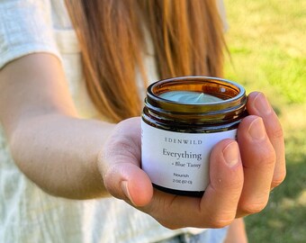 Organic Blue Tansy Tallow Moisturizer for Sensitive Skin | Marula + Tamanu Oils | Herbal Infused Calendula + Marshmallow Root