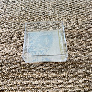 Square Acrylic Tray with Laminated Fabric - &quot;Tea House&quot; in Pale Blue (Copy)